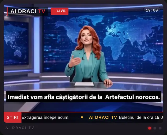 Andreea Iesca prezintă știrile pe Ai Draci TV